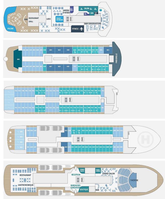 План палуб Le Commandant Charcot